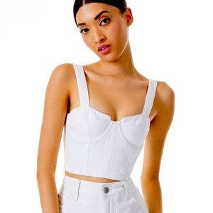 Alice + Olivia Jeanna Denim Bustier Crop Top NWT!!!